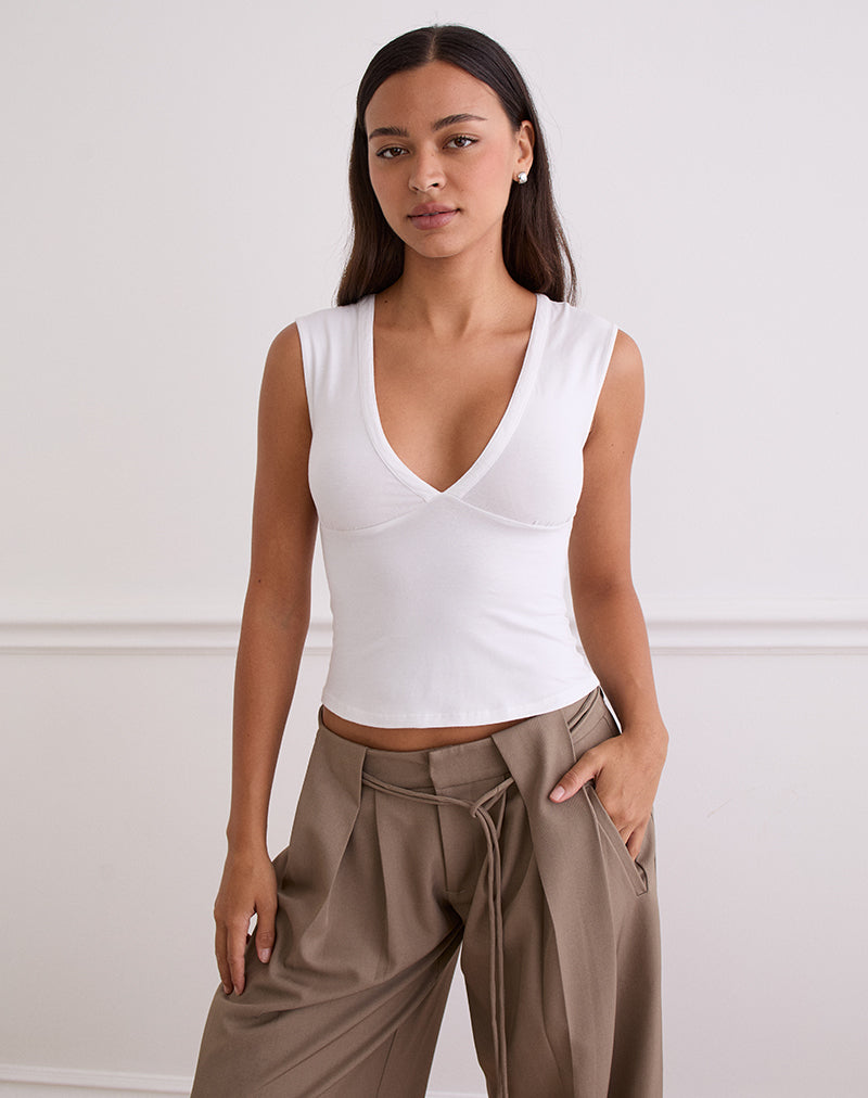 Bild von Emberly Plunge Top in Weiß