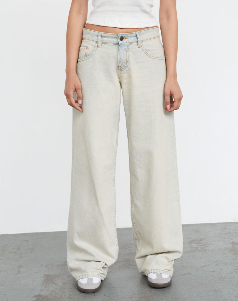 Geräumige extra weite Low Rise Jeans in arktischem Blau