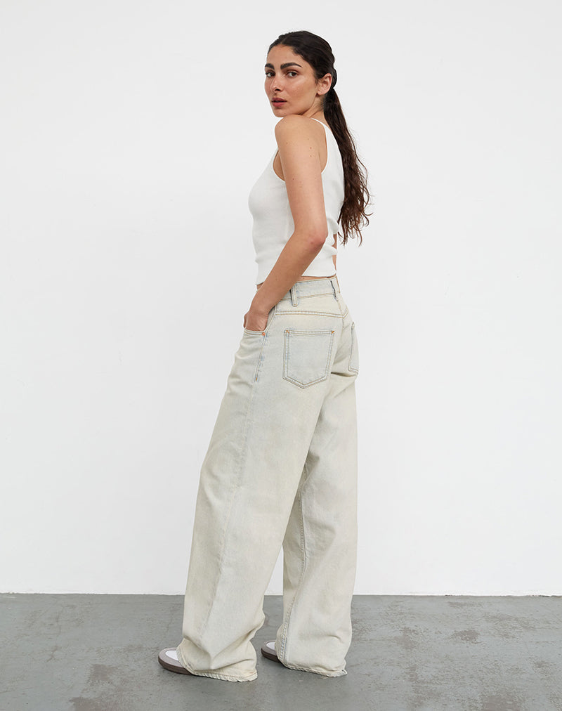 Bild von Roomy Extra Wide Low Rise Jeans In Arctic Blue