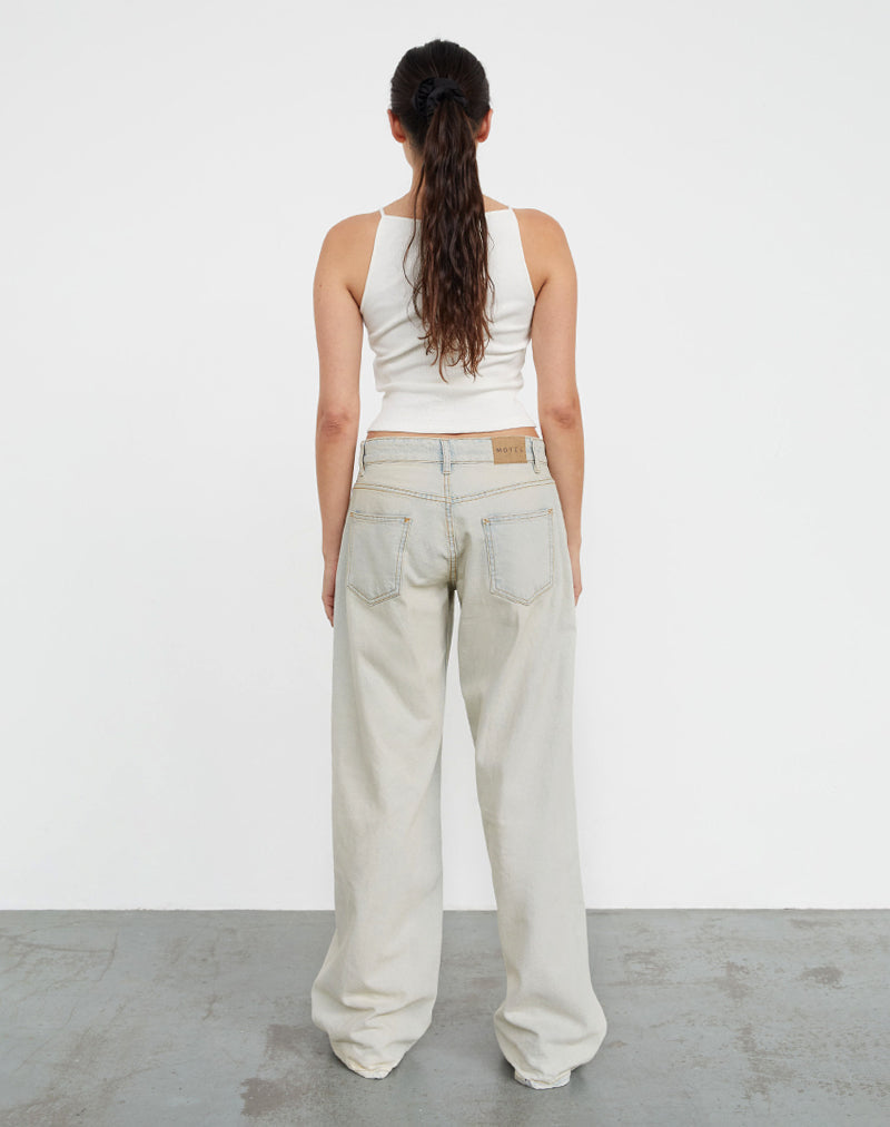 Bild von Roomy Extra Wide Low Rise Jeans In Arctic Blue