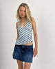 Image of Fayez Slinky Top in Diagonal gestreift Hellblau