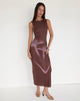 Image of Fayola Maxikleid mit unscharfem Blumenmuster Braun