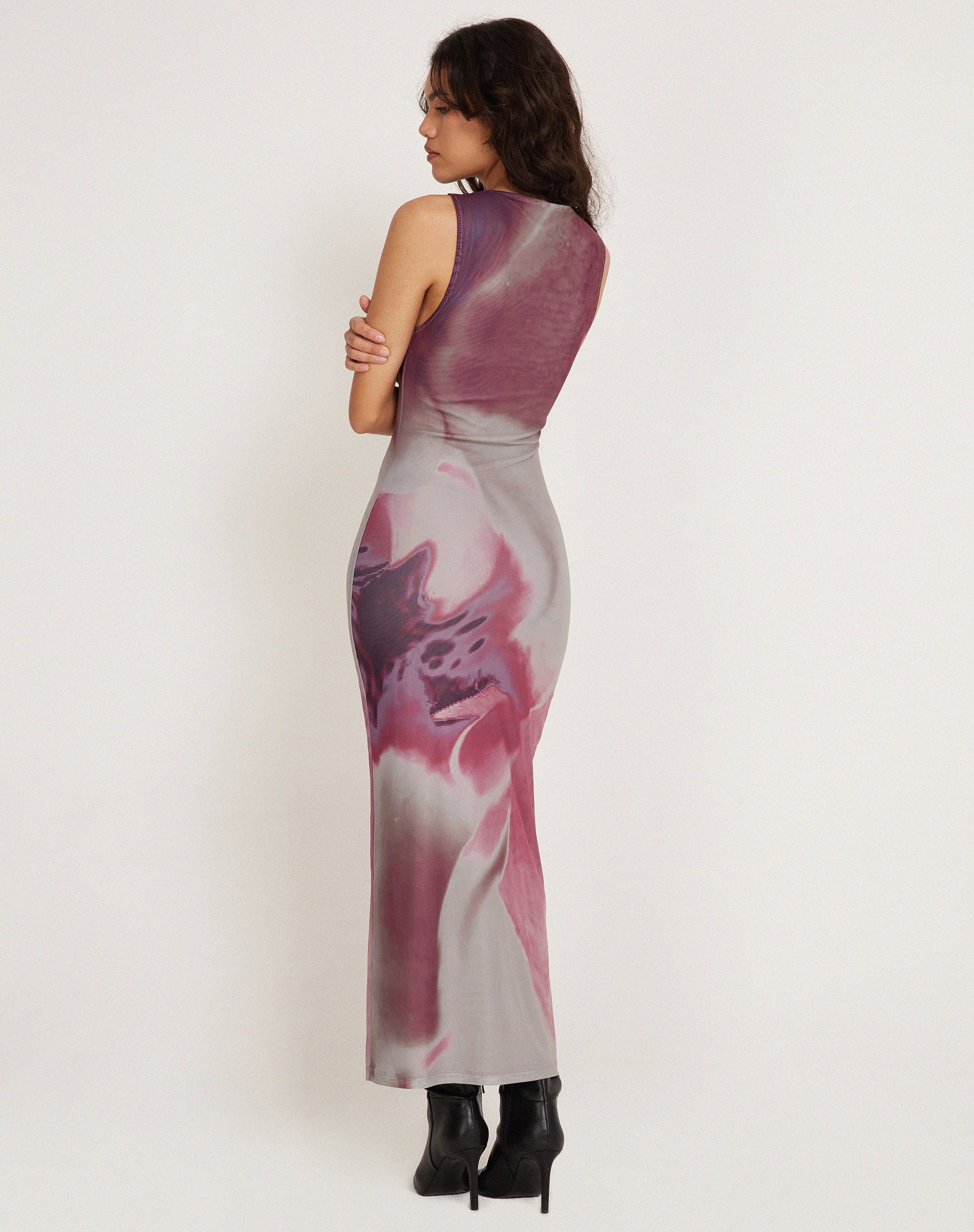 Image of Fayola Bedrucktes Maxikleid in Rosa Anatomie der Natur