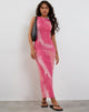 Bild von Fayola Bedrucktes Maxikleid in Aquarellrosa
