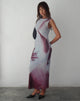 Bild von Fayola Bedrucktes Maxikleid in Grau Anatomie der Natur