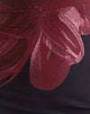  Schwarz mit burgunderfarbener Aquarellblume