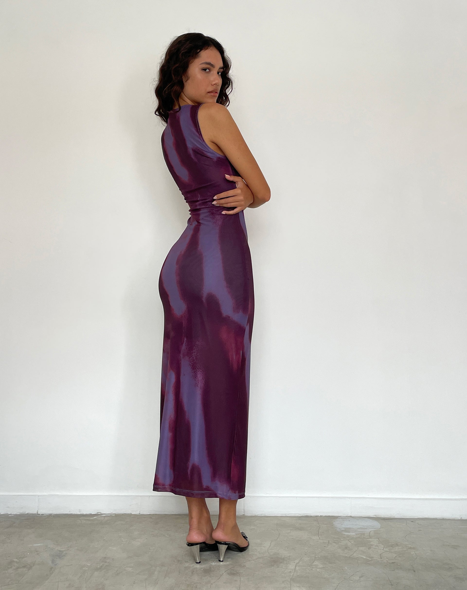 Image of Fayola Bedrucktes Maxikleid in Watercolour Wein