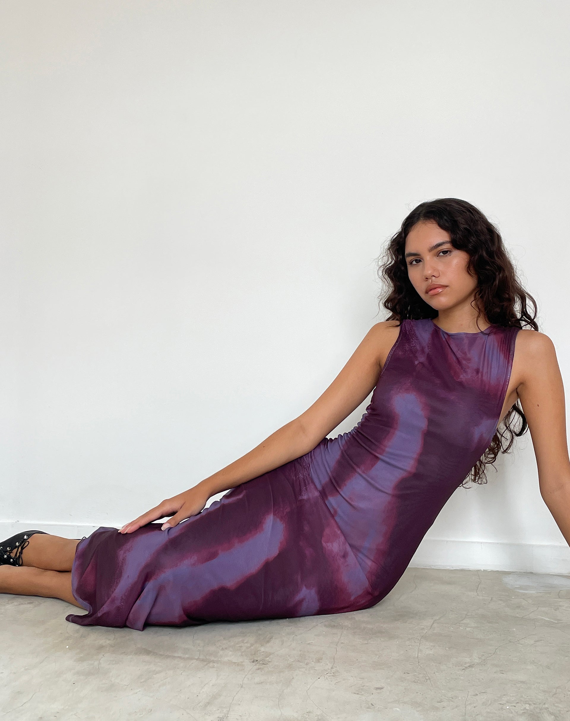 Image of Fayola Bedrucktes Maxikleid in Watercolour Wein