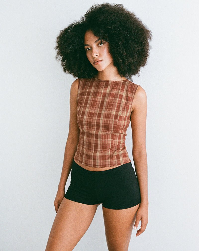 Bild von Felia Tie Back Top in Red Check
