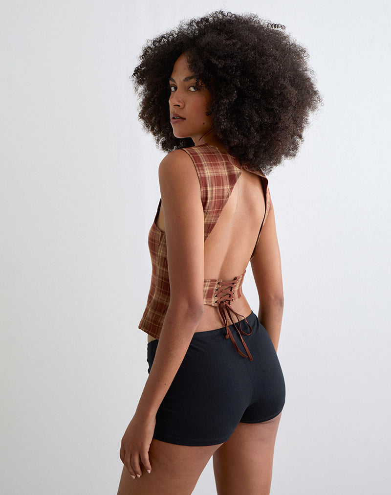 Bild von Felia Tie Back Top in Red Check