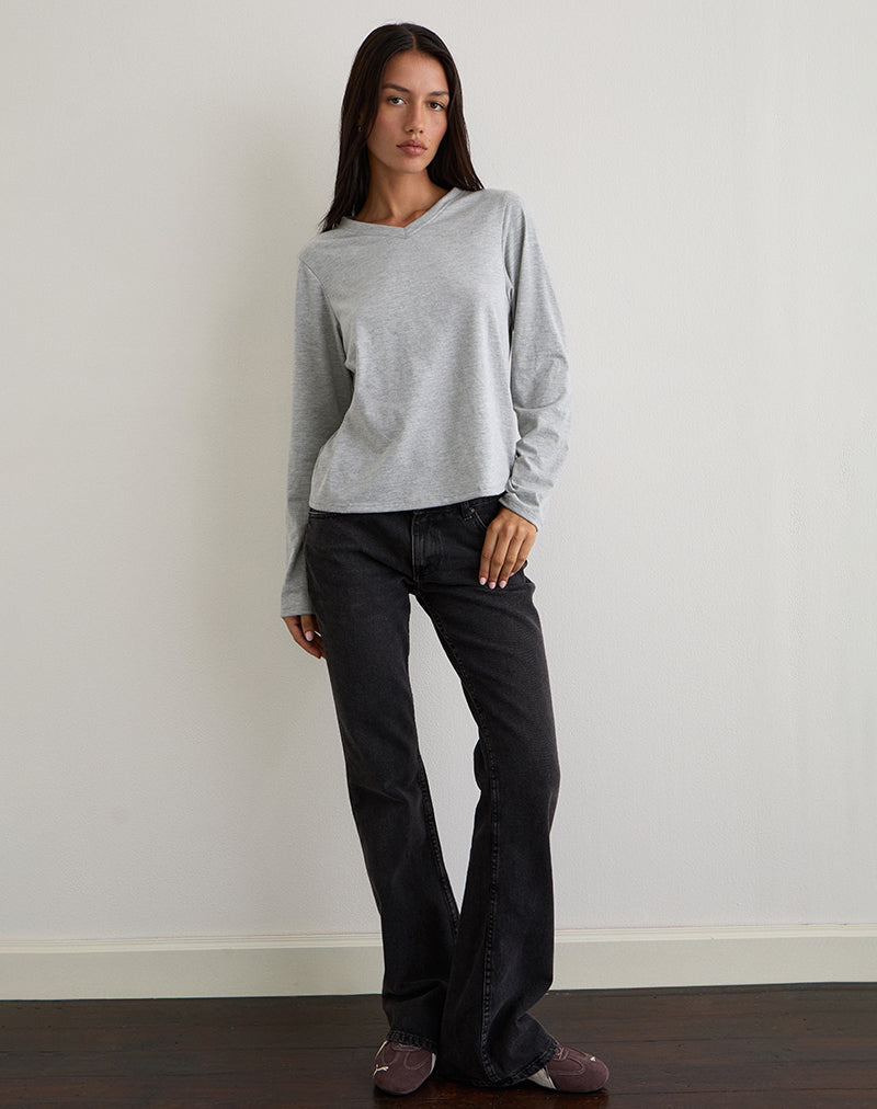 Feman Top aus Jersey Grau meliert