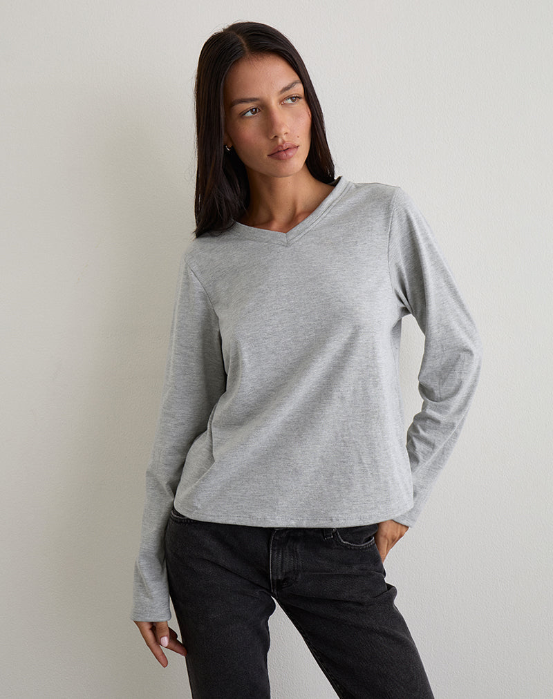 Feman Top aus Jersey Grau meliert