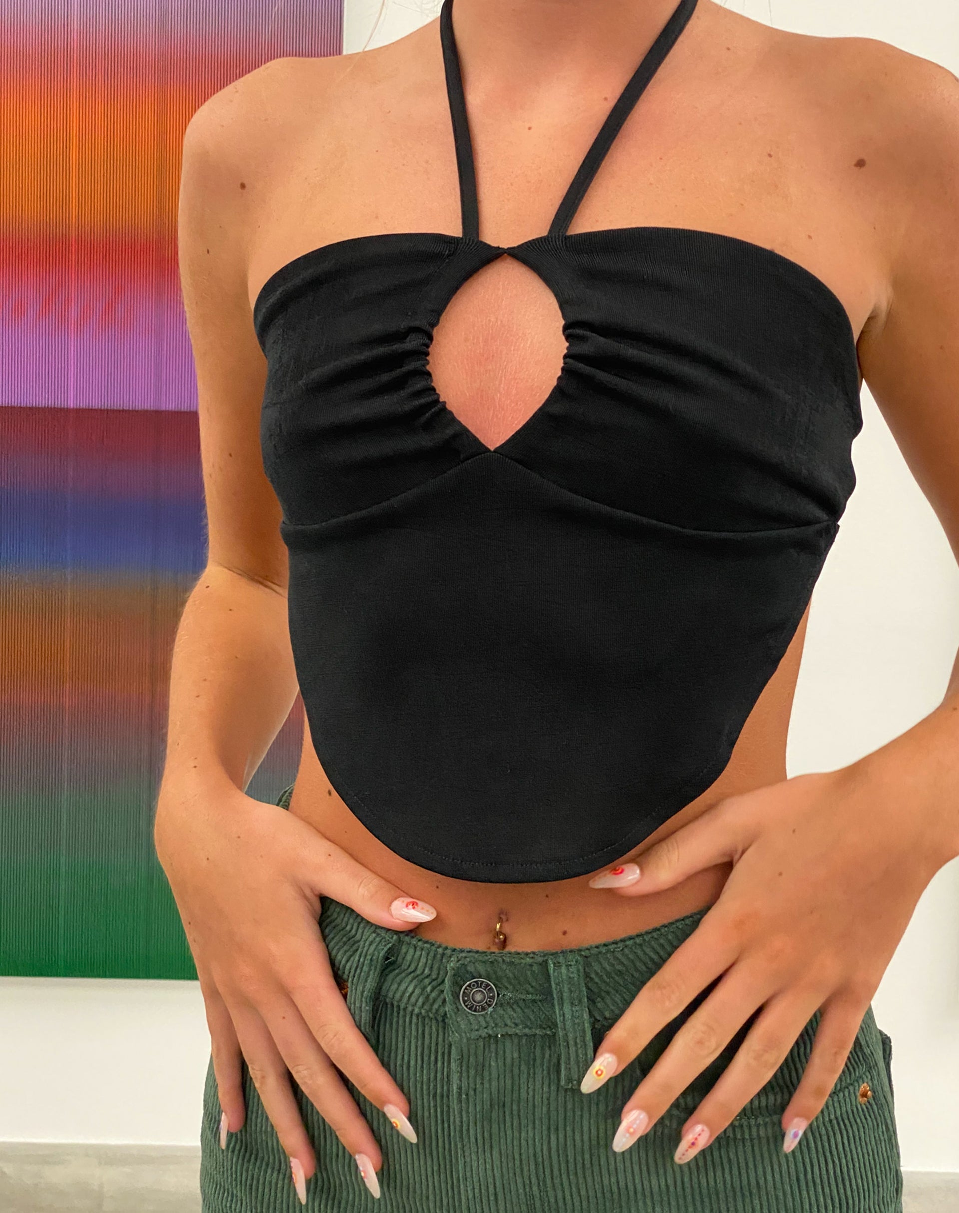 Bild von MOTEL X OLIVIA NEILL Hanabi Top aus Krepp Schwarz