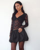 Image of Fiore Langarm-Top in Schwarz Canina Rose Lace