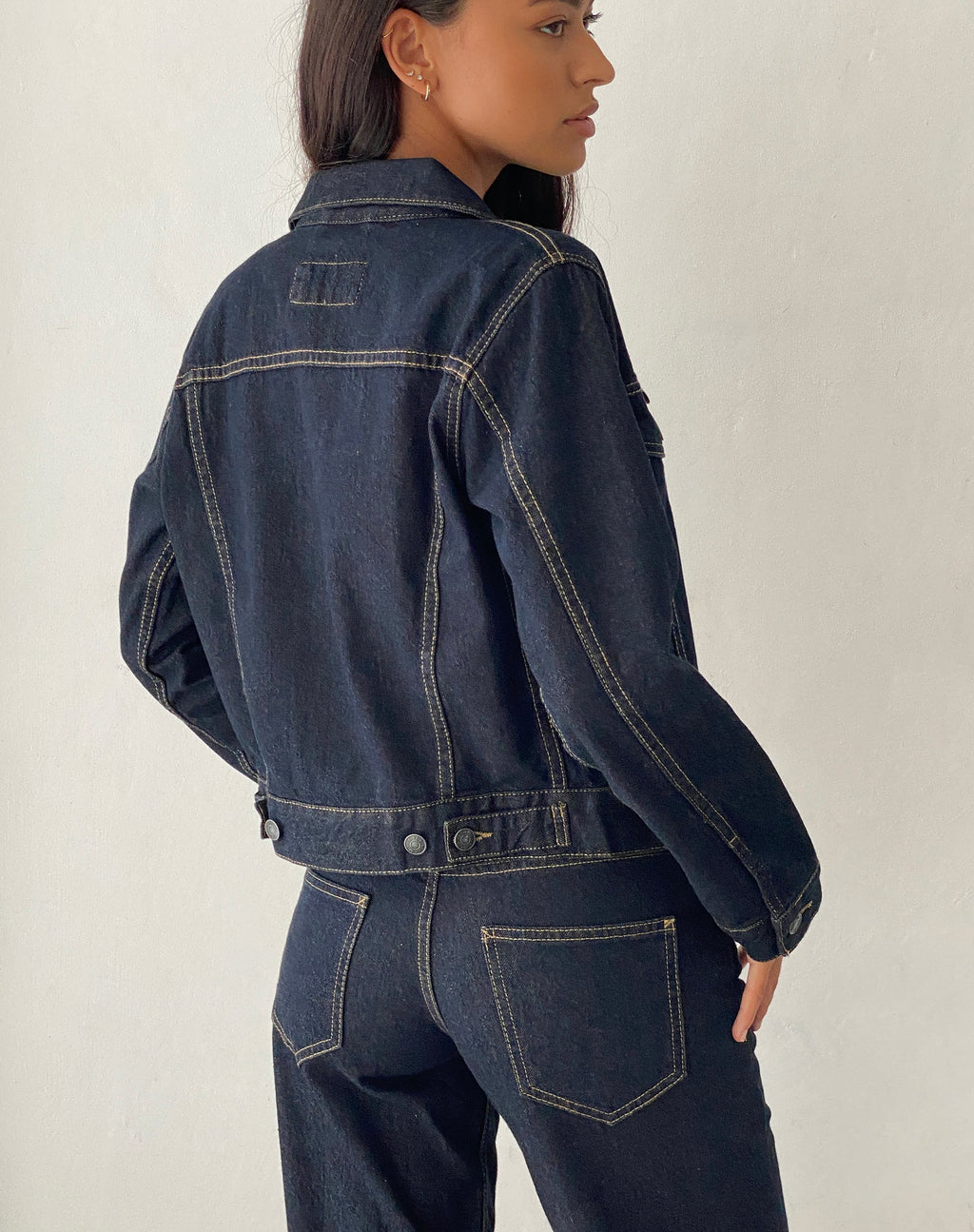Passform-Denimjacke in Indigo