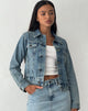 Bild von Fitted Denim Jacket in Blue Wash
