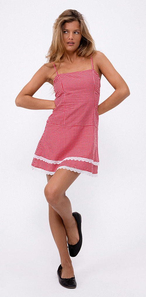 Bild von Flossie Minikleid in Rot Gingham