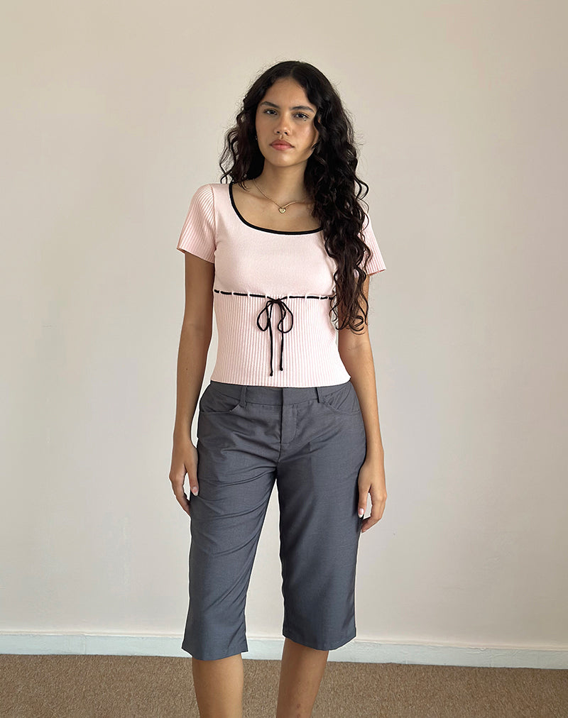 Image of Frauke Top in Blush Pink mit Schwarz