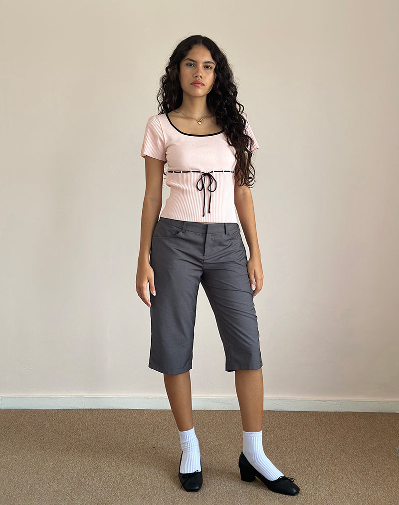 Image of Frauke Top in Blush Pink mit Schwarz