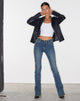 Bild der ausgefransten Low Rise Jeans in Braun Blau Acid
