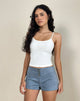 Image of Samila Gesäumte Hotpant aus Wildleder in staubigem Blau