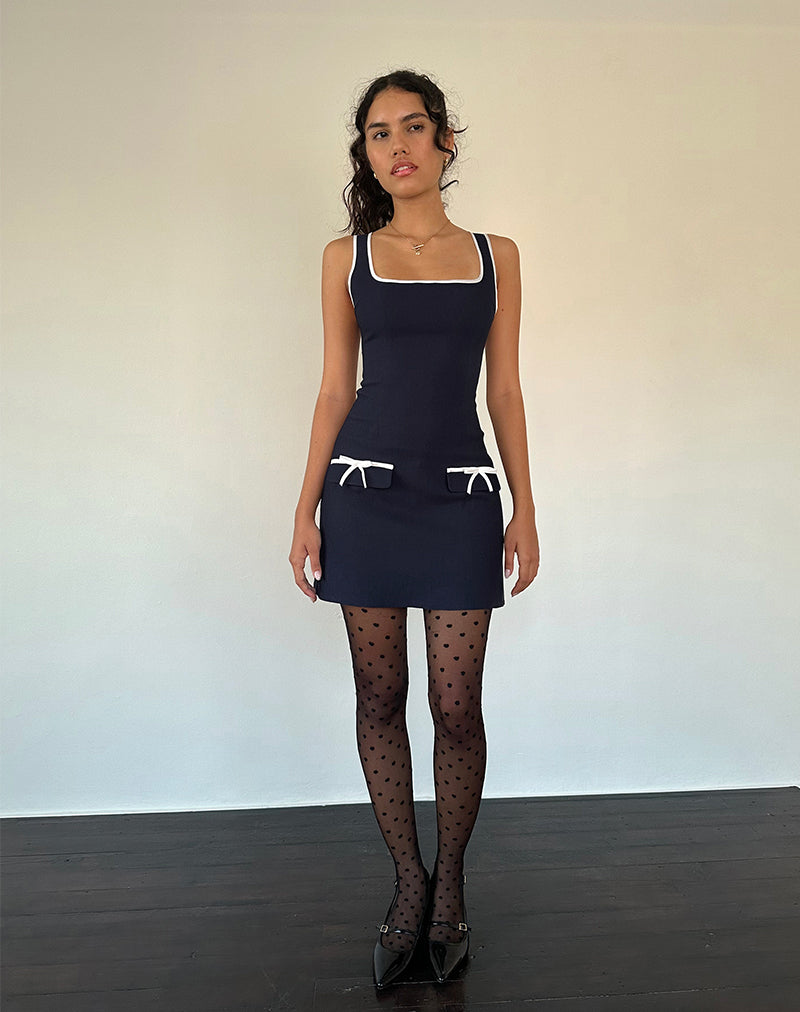 Gabija Tailliertes Minikleid in Marineblau