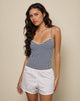 Image of Gaika Cami Top aus Seersucker Gingham Navy