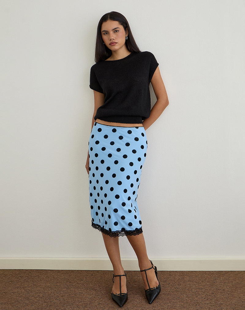 Gamila Midirock in Blau mit Polka Space Schwarz