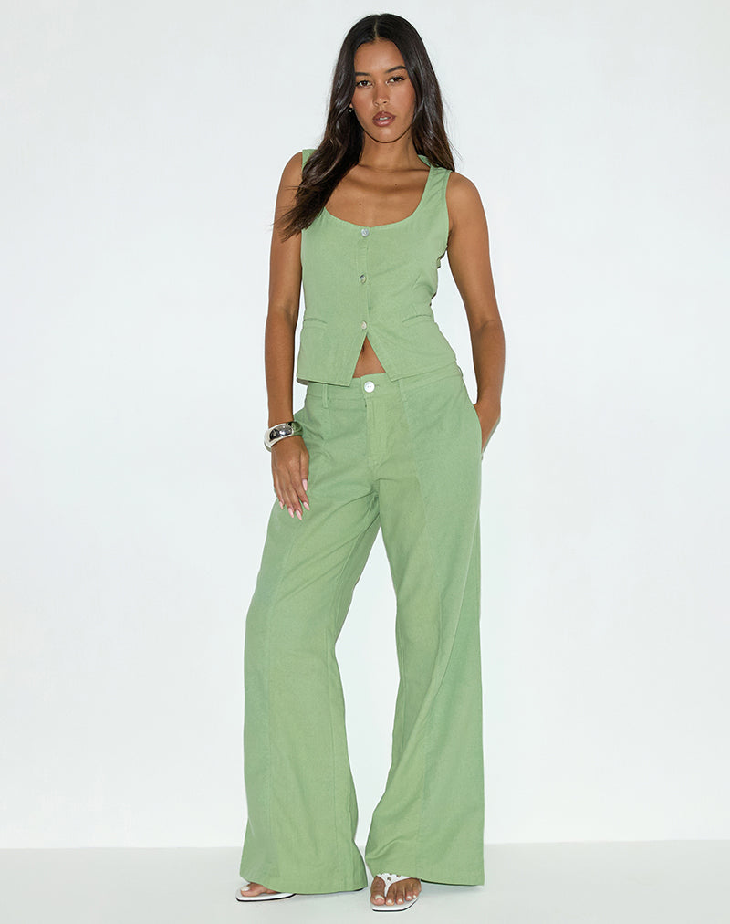 Freche Hose aus Leinen Mintgrün