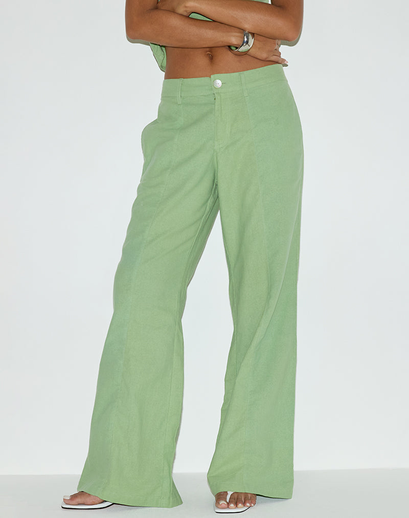 Freche Hose aus Leinen Mintgrün