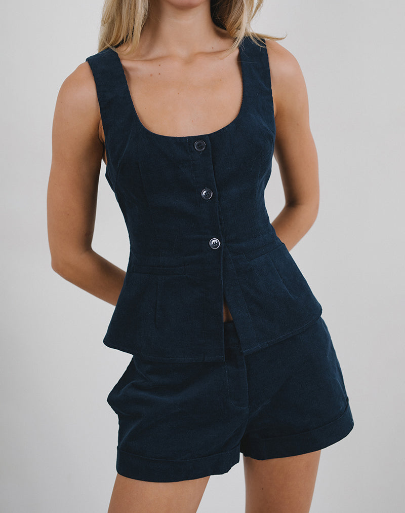Bild von Ganita Weste in Baby Cord Navy