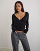 Image of Nilza Wickeltop aus Strick Schwarz