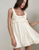 Image of Garistha Babydoll Puffball Mini Dress in Creme