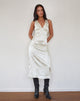 Image of Gastari Midikleid aus Satin Jacquard Weiß
