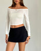 Image of Gavya Langärmeliges Bardot-Top in Off White
