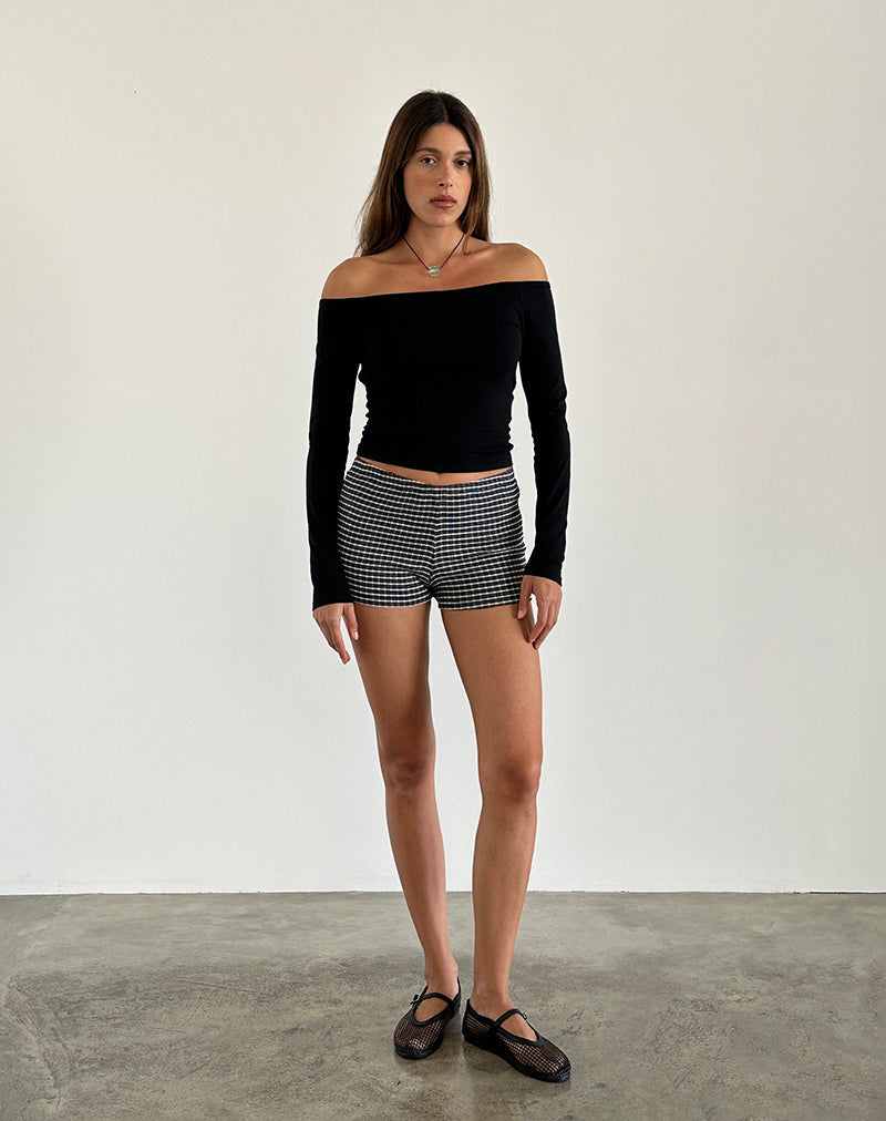Image of Gelbiya Langärmeliges Top mit offenem Rücken in Schwarz