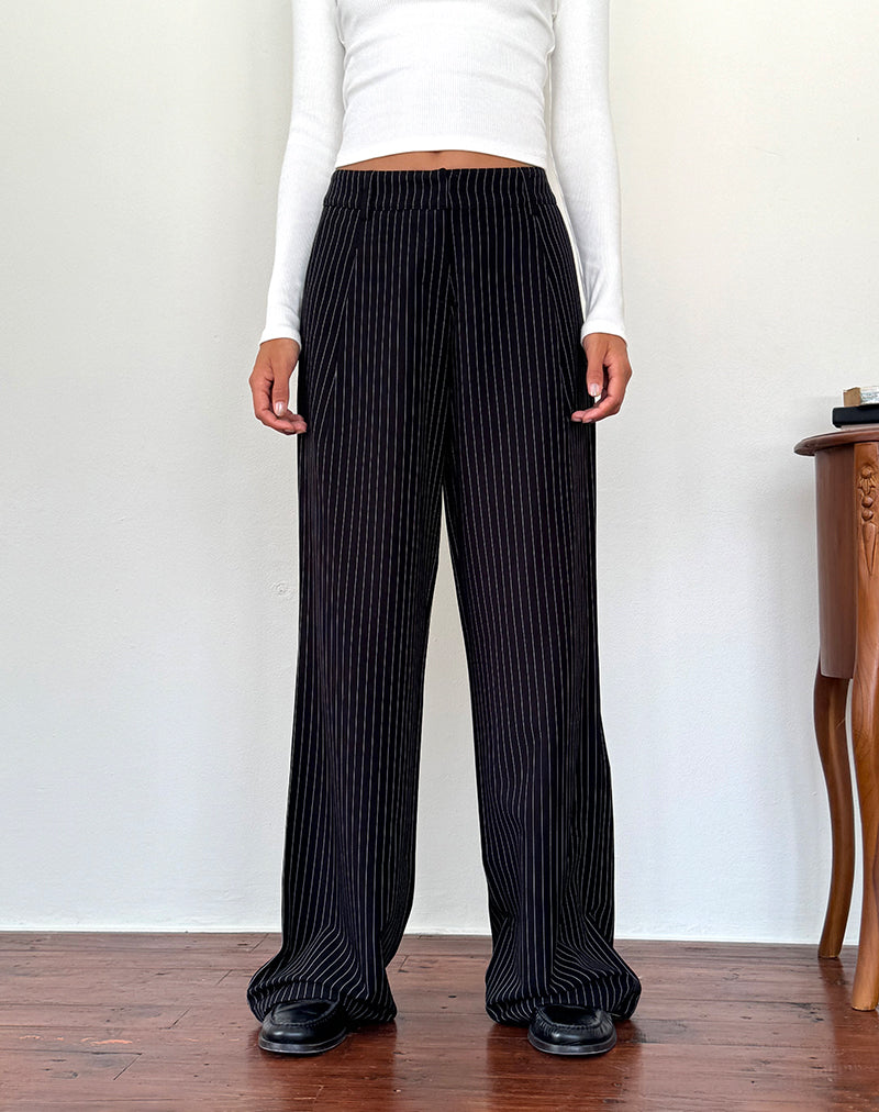 Image der Hondra-Hose in Nadelstreifen Schwarz