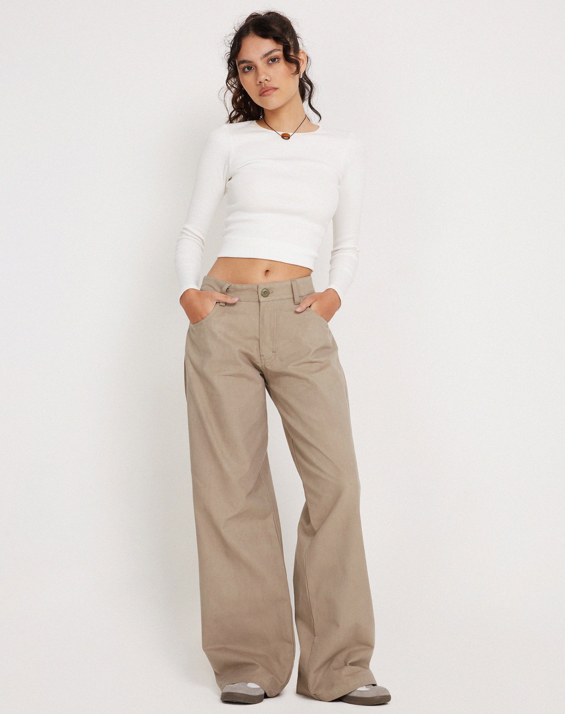 Image of Gelbon Open Back Long Sleeve Top in Rib Weiß
