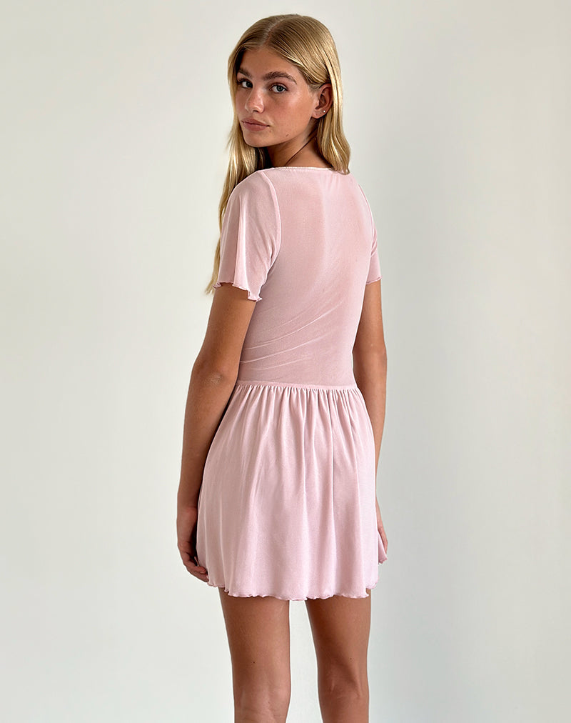Image of Geni Minikleid aus Mesh Baby Rosa