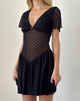 Image of Geni Minikleid in Polka Schwarz Flock