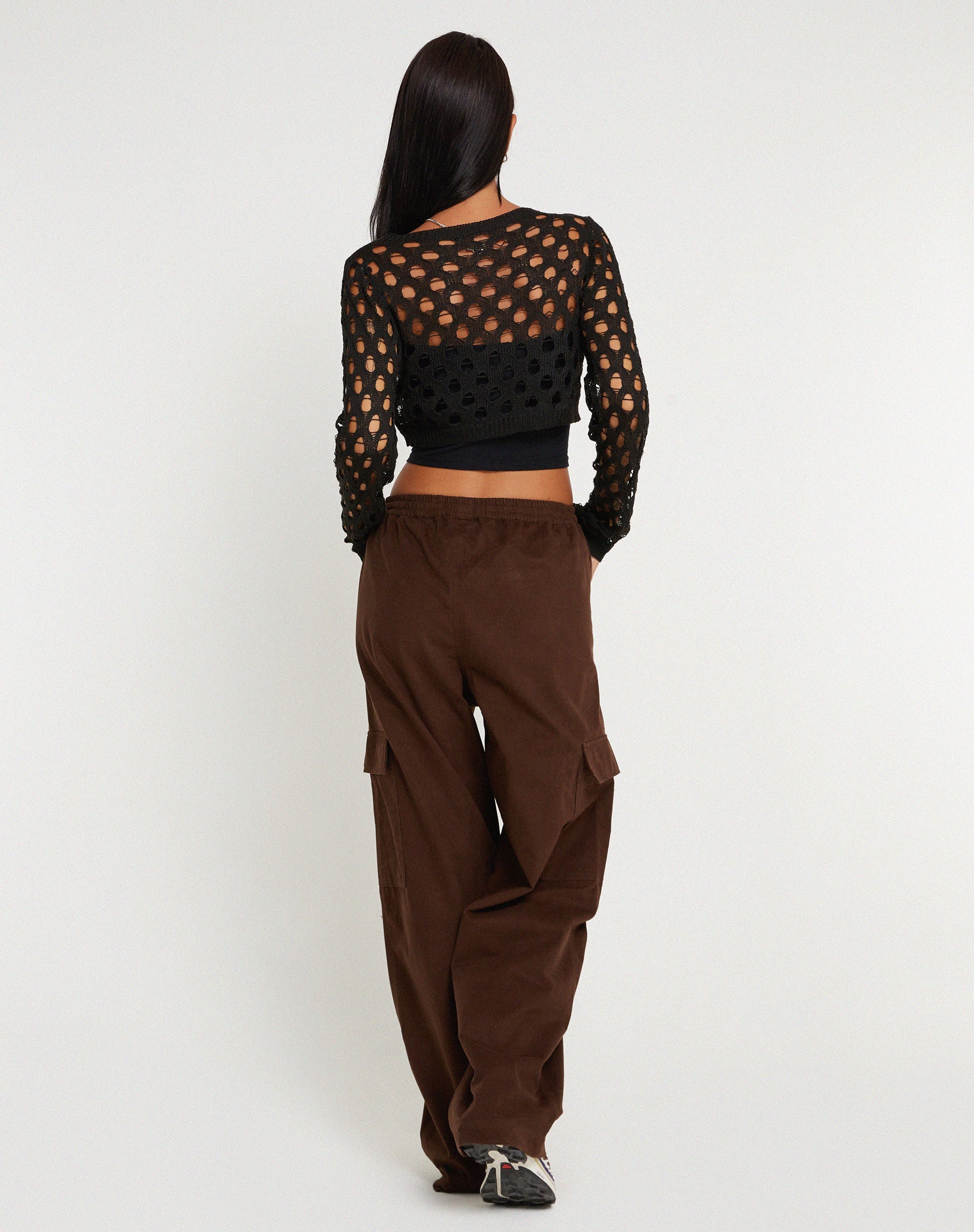 Bild der Geona Wide Leg Cargo Trouser in Braun