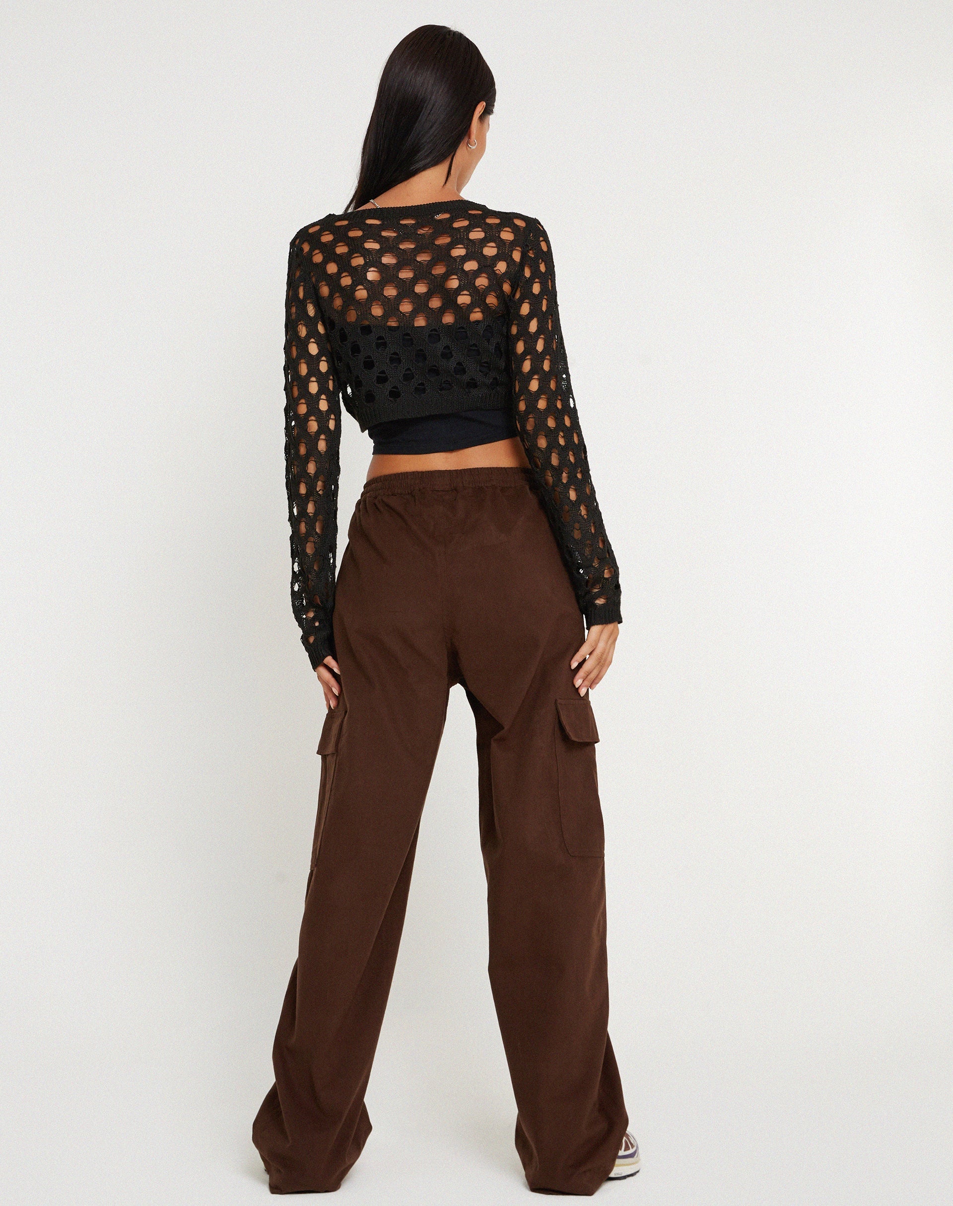 Bild der Geona Wide Leg Cargo Trouser in Braun