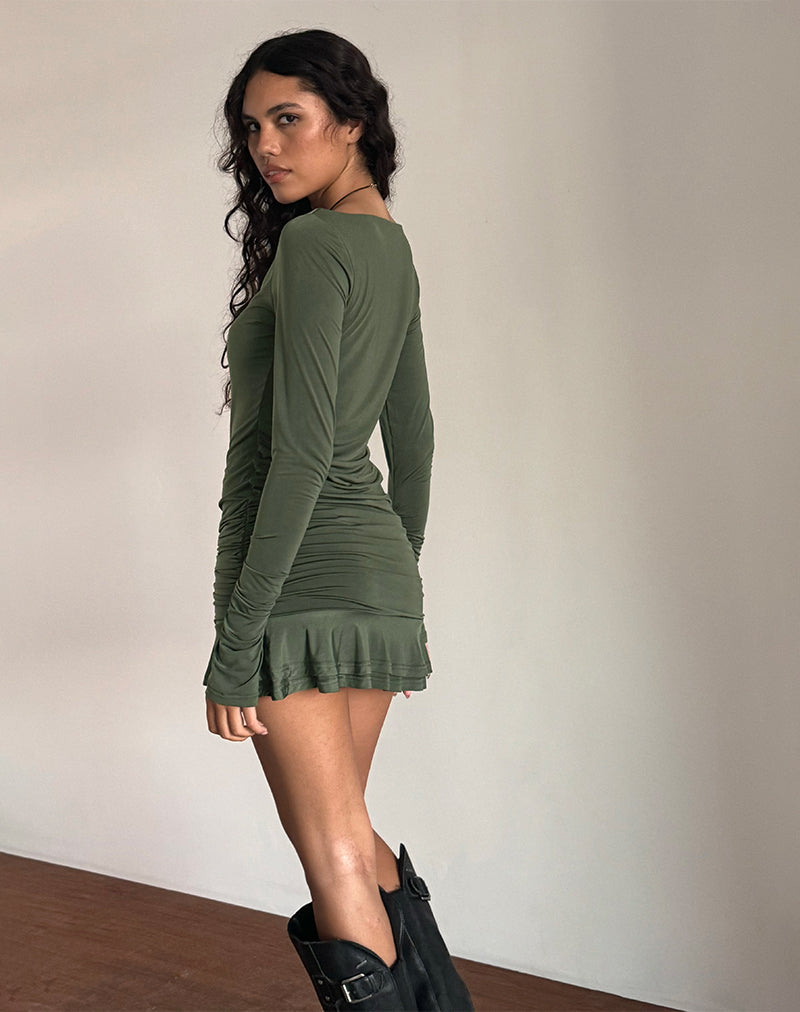 Image of Gillian Langärmeliges Minikleid in Slinky Grau