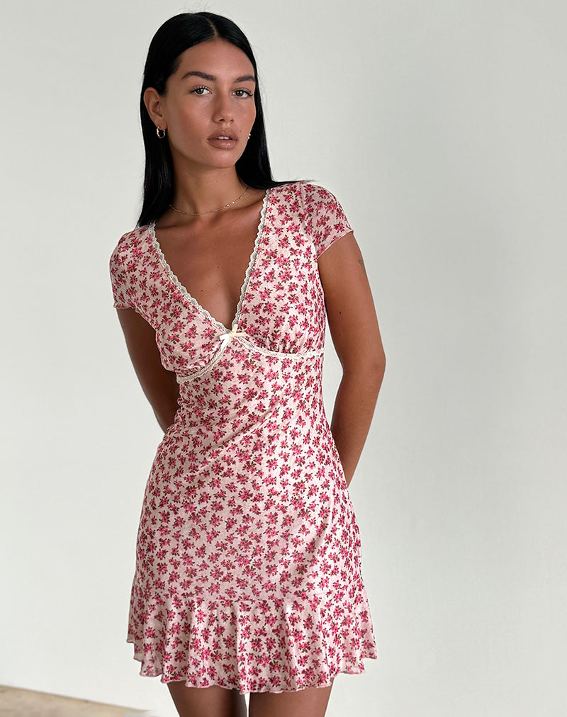 Image of Ginevra Kleid in Gardenia Romantisch mit Spitzenbesatz