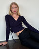 Image of Gisela Gestrickte Wickeljacke in Mitternachtsblau