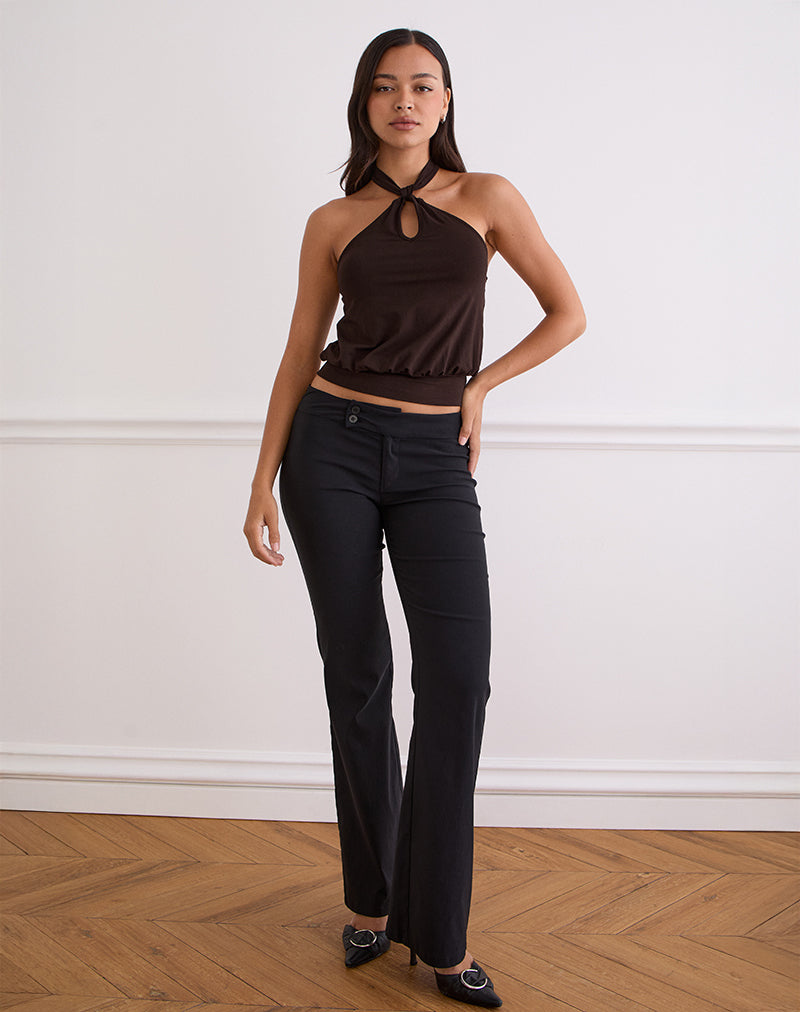 Bild von Giunea Knot Halter Top in Bitter Chocolate