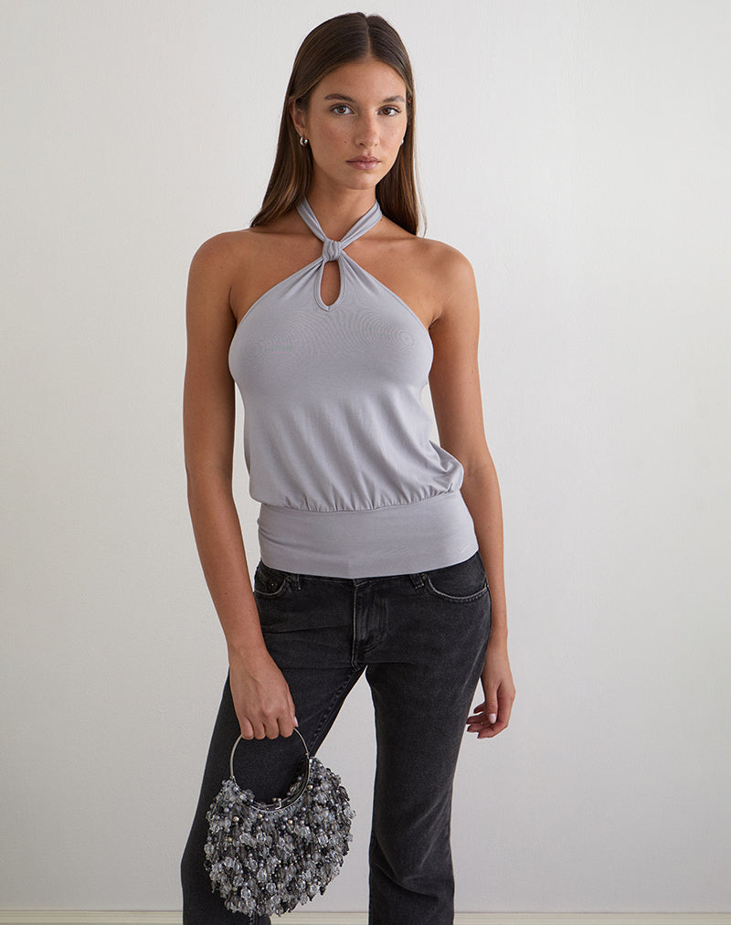 Bild des Giunea Knot Halter Top in Lila-Grau