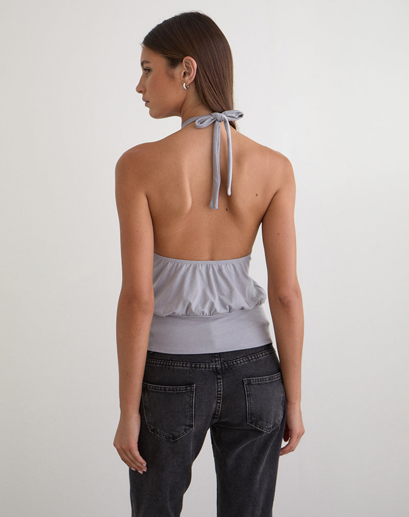 Bild des Giunea Knot Halter Top in Lila-Grau