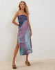 Bild von Givanda Bandeau Maxikleid in Pink Digi Gradient Print