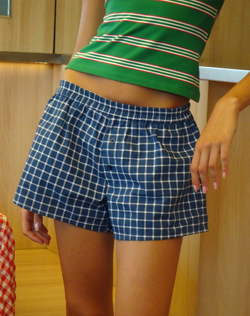 Laboxe Boxershorts aus Tartan-Popeline in Navy